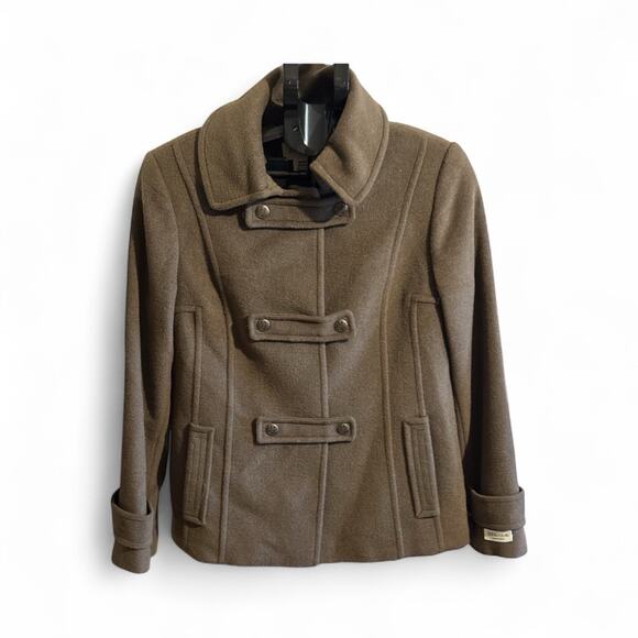 St Johns Bay Jacket Wool Cashmere Double Breasted Coat brown size medium - Picture 1 of 8